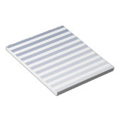 Bloc-note Bleu gris et blanc rayures de bonbons (Incliné)
