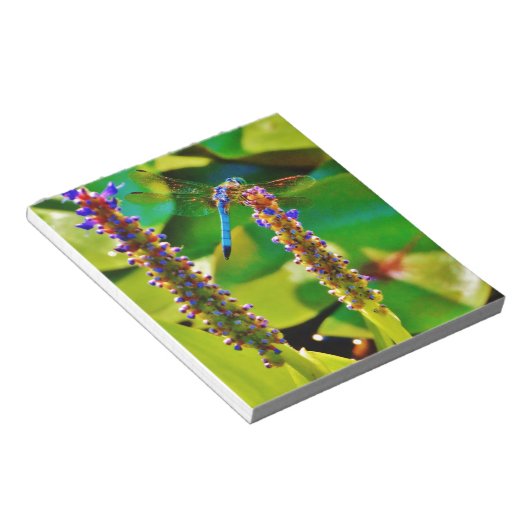 Bloc-note Bleu libellule et fleurs (Incliné)