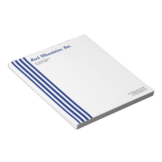 Bloc-note Bleu Marine Rayures Blanches Professionnel Polyval (Incliné)