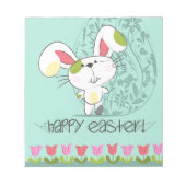 Bloc-note Bleu mignon Joyeux lapin de Pâques (Devant)