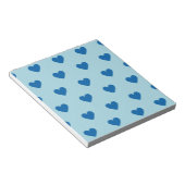 Bloc-note Bleu mignon simple Motif de coeur (Incliné)