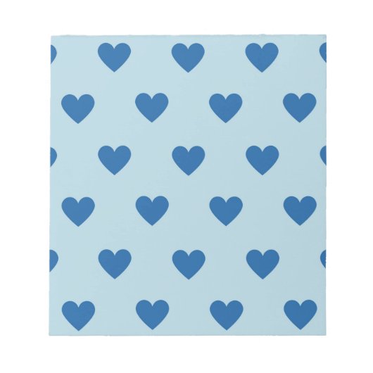 Bloc-note Bleu mignon simple Motif de coeur (Devant)