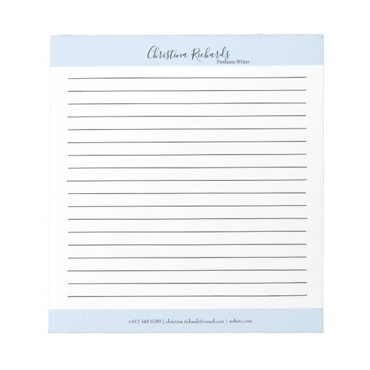 Bloc-note Bleu minimaliste élégant (Devant)