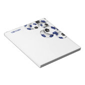 Bloc-note bleu noir ballon de football accent nom personnali (Incliné)