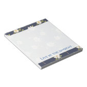 Bloc-note Bleu Nuit Blanc Floral Romantique  (Incliné)