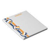 Bloc-note bleu orange équipe couleurs entraîneur de volley-b (Incliné)