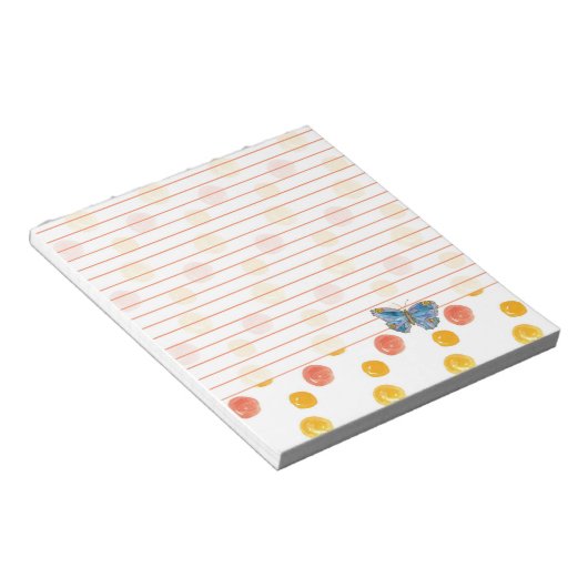 Bloc-note Bleu papillon Linked Orange Pois (Incliné)