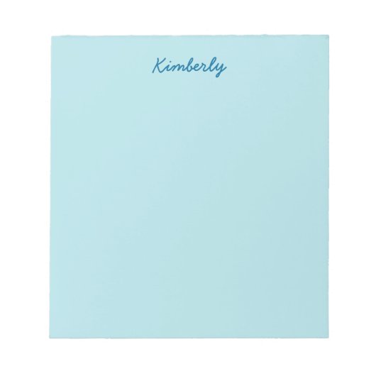 Bloc-note Bleu Poudre Uni (Devant)