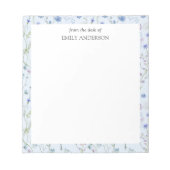 Bloc-note Bleu pourpre joli Fleur sauvage motif floral (Devant)