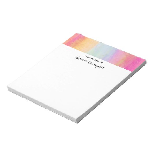 Bloc-note Bleu rose Jaune arc-en-ciel Abstraites bandes (Tourné)