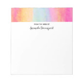 Bloc-note Bleu rose Jaune arc-en-ciel Abstraites bandes (Devant)