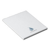 Bloc-note Bleu Sailboat Nautical Stripe (Incliné)