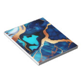 Bloc-note Bleu tendance en or faux marbre (Incliné)