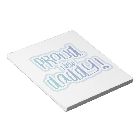 Bloc-note Bleu Texte Fier Nouveau Daddy Cadeaux (Incliné)