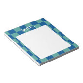 Bloc-note Bleu & Vert Carreaux Gras & Personnalisable (Incliné)