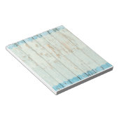 Bloc-note Bleu vert usé poteau en bois sa déchirure (Incliné)