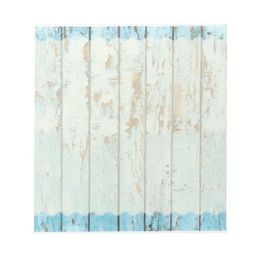 Bloc-note Bleu vert usé poteau en bois sa déchirure (Devant)