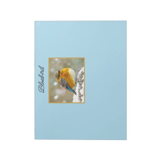 Bloc-note Bleuet de l'Est en neige - Photo originale (Tourné)