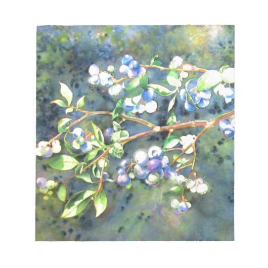 Bloc-note Bleuets, fruit romantique Peinture d'aquarelle (Devant)