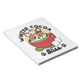 Bloc-note Bliss de cacao d'hiver - Chien mignon en mode Mug (Incliné)