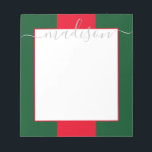 Bloc-note Bloc de couleur Nom du script personnalisé Bloc-no<br><div class="desc">PreppyPrint.com - Ajoutez votre touche personnalisée à ce bloc-notes. Cliquez sur "personnaliser", puis sur "customiser" pour modifier la couleur et la taille de la police afin de vous adapter à la bonne recherche pour votre nom. Transférez aussi ce design sur les produits de votre choix ! Veuillez visiter mon magasin...</div>