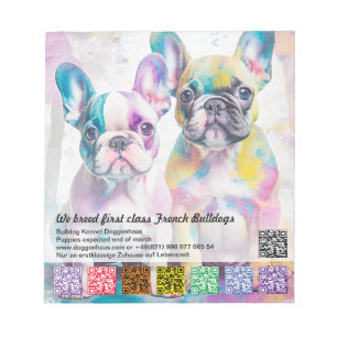 Bloc-note Bloc de flyers détachables pour Bouledogue Françai