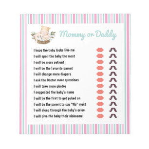Bloc-note Bloc de jeu personnalisable pour Baby Shower Maman