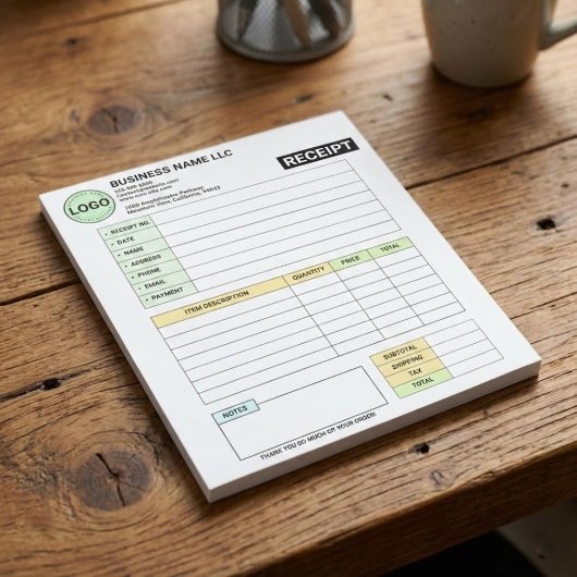 Bloc-note Bloc de logos commerciaux | Reçu de facture de pai