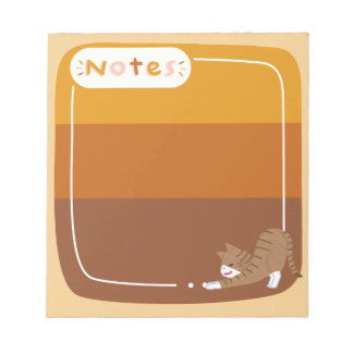 Bloc-note Bloc de notas diseño marrón con gatito