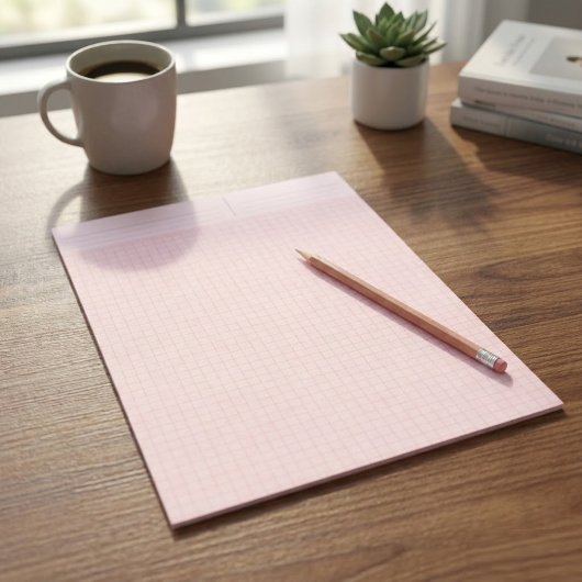 Bloc-note Bloc de papier graphique couleur rose (Mathématiqu