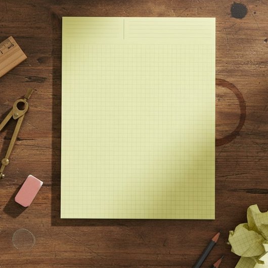 Bloc-note Bloc de papier graphique d'ingénierie jaune (grill