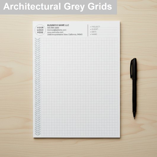 Bloc-note Bloc de papier graphique sur mesure avec logo, gri