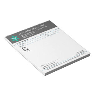 Bloc-note Bloc de prescription médicale RX – Gris Charbon