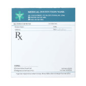 Bloc-note Bloc de prescription médicale RX – Navy modifiable (Devant)