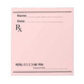 Bloc-note Bloc de prescription Rx – Écrivez vos propres note (Devant)