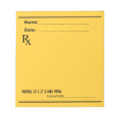 Bloc-note Bloc de prescription Rx – Écrivez vos propres note (Devant)