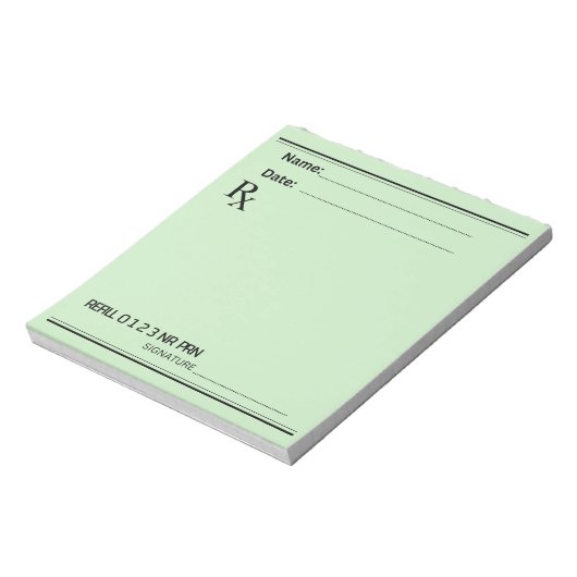 Bloc-note Bloc de prescription Rx – Écrivez vos propres note (Tourné)