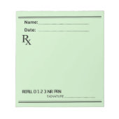 Bloc-note Bloc de prescription Rx – Écrivez vos propres note (Devant)