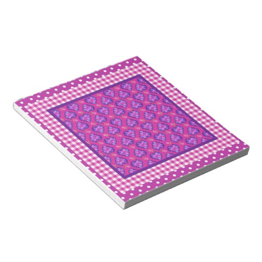 Bloc-note Bloc-notes, Coeurs et Fleurs, Chèques et Pointe Po (Incliné)