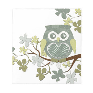 Bloc-note Bloc - notes de hibou d'arbre de polka