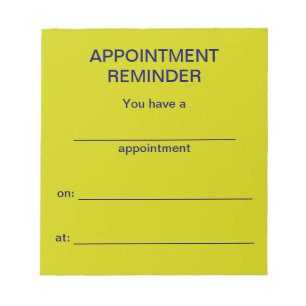 Bloc-note Bloc - notes de rappel de rendez-vous - jaune