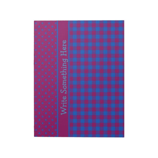 Bloc-note Bloc-notes, Jotter : Plum, Bleu, Pois et Chèques (Tourné)