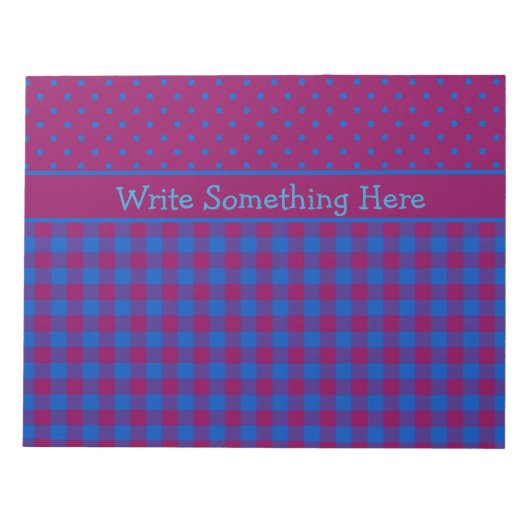 Bloc-note Bloc-notes, Jotter : Plum, Bleu, Pois et Chèques (Devant)