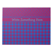 Bloc-note Bloc-notes, Jotter : prune, bleu, pois et carreaux (Devant)