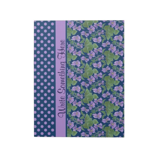 Bloc-note Bloc-notes/Jotter : Violettes, Pois à personnalise (Tourné)
