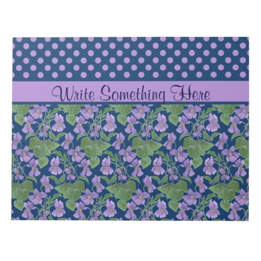 Bloc-note Bloc-notes/Jotter : Violettes, Pois à personnalise (Devant)