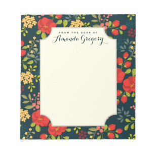 Bloc-note Bloc - notes personnalisé floral de bureau de