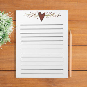 Bloc-note Bloc - notes rayé par obscurité de baies de coeur