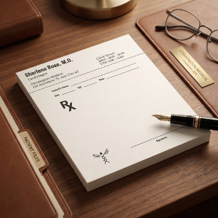 Bloc-note Bloc ordonnance de docteur éditable RX Coloré Médi