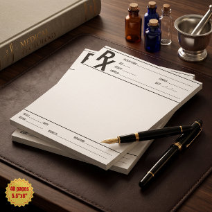 Bloc-note Bloc personnalisé de prescriptions RX pour médecin